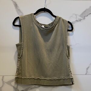 Olive Green Sleeveless Women's Top